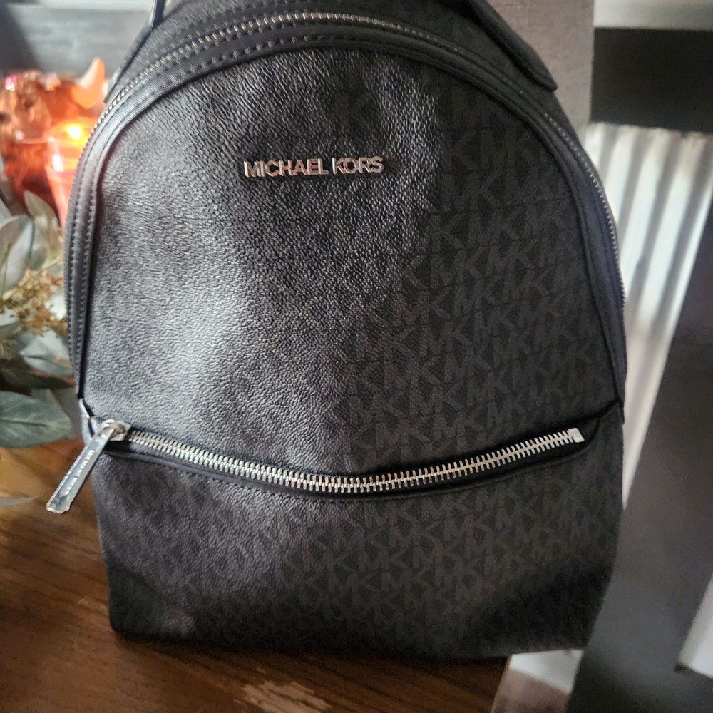 Michael Kors Charcoal Monogram Backpack